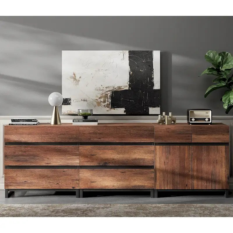 Meuble de rangement WAMPAT, buffet moderne 3 en 1-2