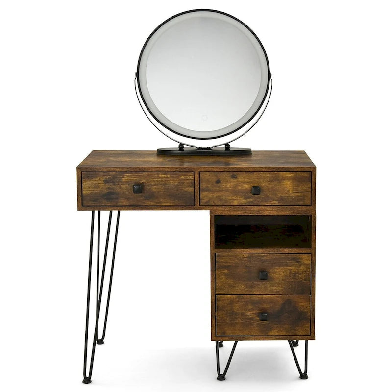 Coiffeuse moderne avec armoire de rangement - 31,5 x 16 x 30 (L x l x H)-4