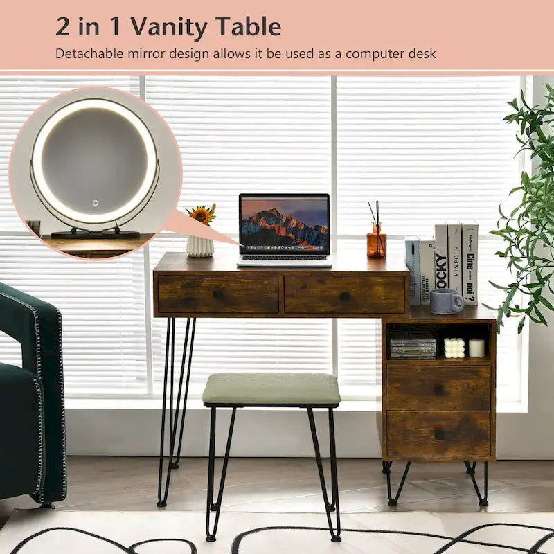 Coiffeuse moderne avec armoire de rangement - 31,5 x 16 x 30 (L x l x H)-8