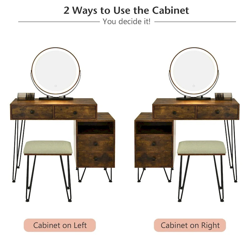 Coiffeuse moderne avec armoire de rangement - 31,5 x 16 x 30 (L x l x H)-9