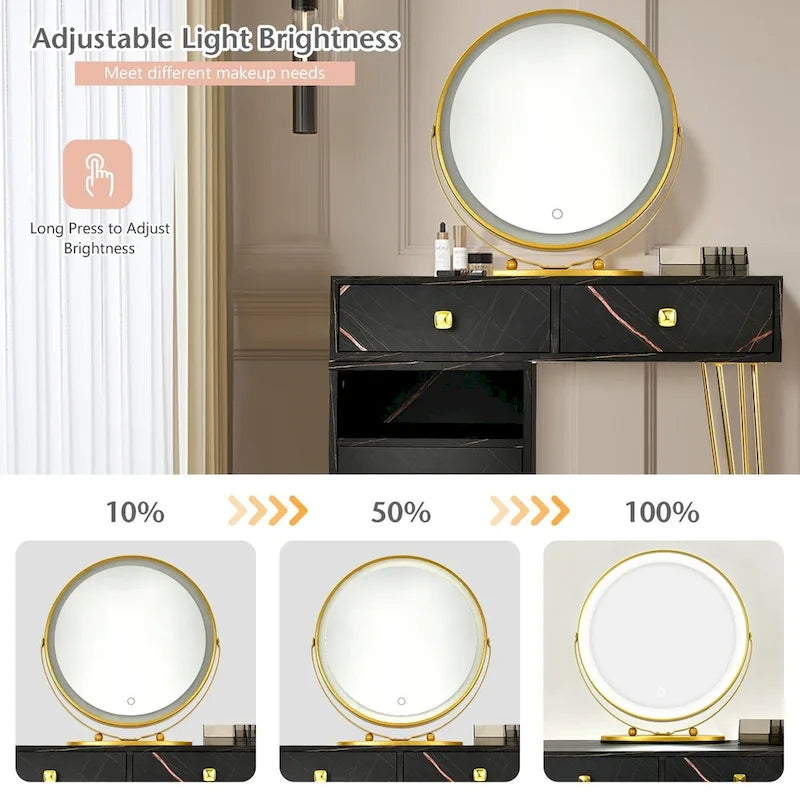 Coiffeuse moderne avec armoire de rangement - 31,5 x 16 x 30 (L x l x H)-12