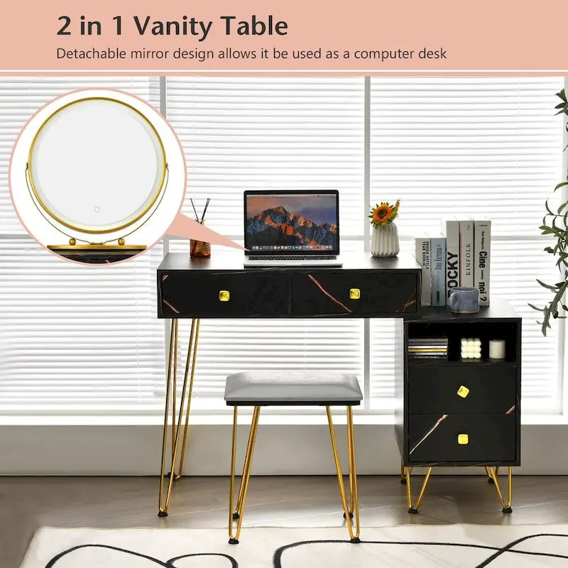 Coiffeuse moderne avec armoire de rangement - 31,5 x 16 x 30 (L x l x H)-13