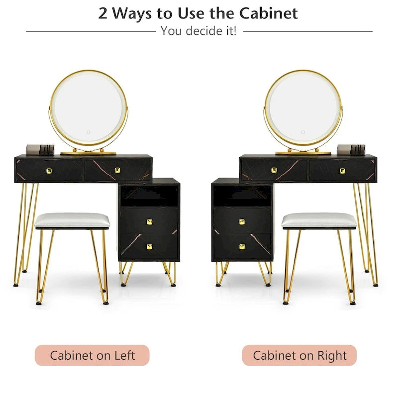 Coiffeuse moderne avec armoire de rangement - 31,5 x 16 x 30 (L x l x H)-15