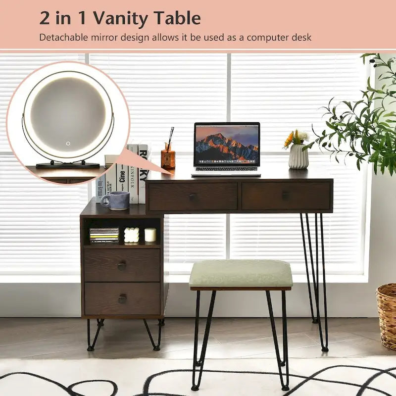 Coiffeuse moderne avec armoire de rangement - 31,5 x 16 x 30 (L x l x H)-20