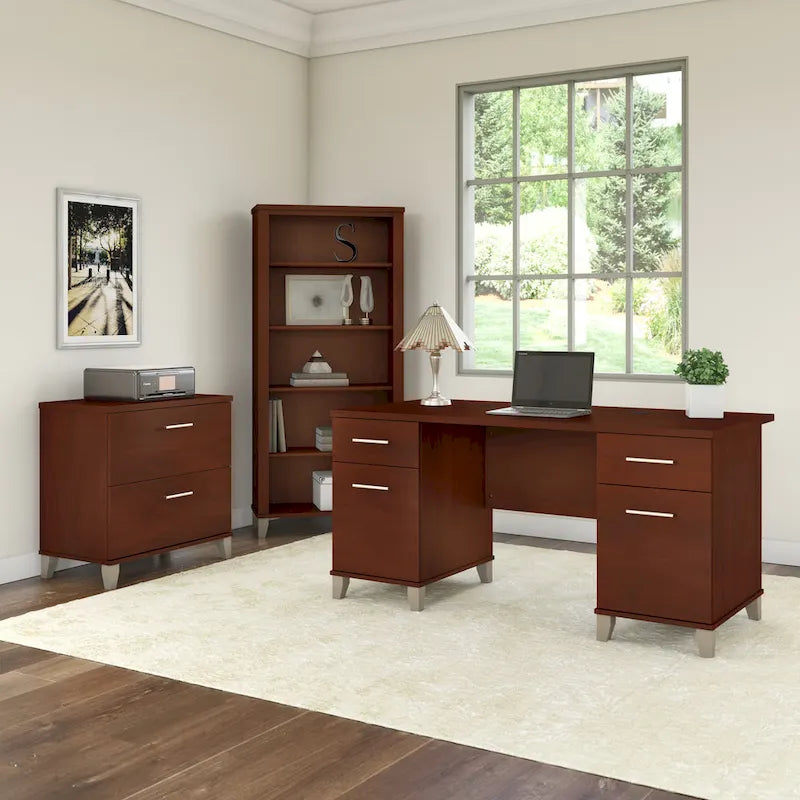 Bureau d'ordinateur Bush Furniture Somerset 60W avec tiroirs-2