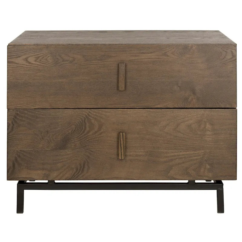Armoire de rangement SAFAVIEH Shirleyann, marron foncé/noir - 70 x 44 x 55 cm (28 po L x 18 po P x 22 po H)-17