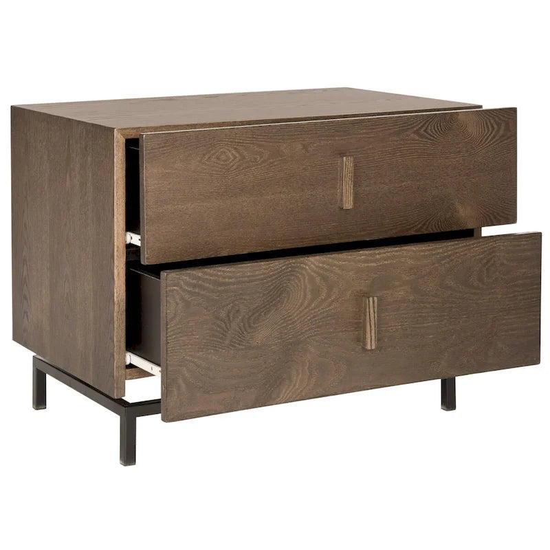 Armoire de rangement SAFAVIEH Shirleyann, marron foncé/noir - 70 x 44 x 55 cm (28 po L x 18 po P x 22 po H)-4