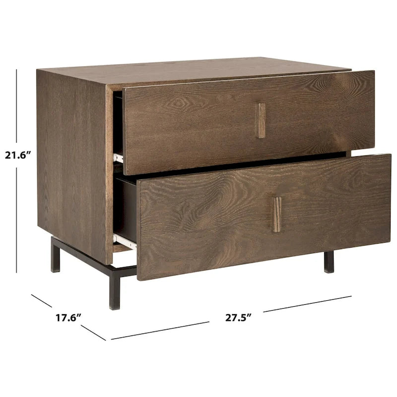 Armoire de rangement SAFAVIEH Shirleyann, marron foncé/noir - 70 x 44 x 55 cm (28 po L x 18 po P x 22 po H)-6