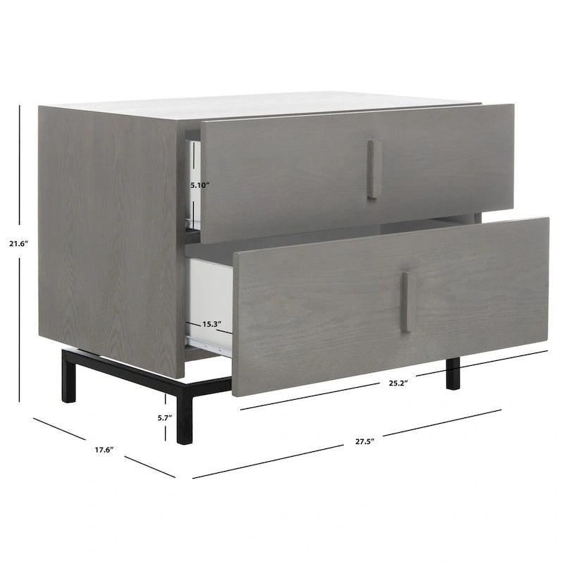 Armoire de rangement SAFAVIEH Shirleyann, marron foncé/noir - 70 x 44 x 55 cm (28 po L x 18 po P x 22 po H)-16