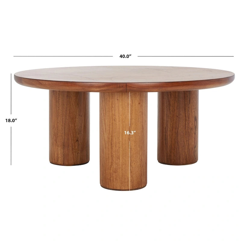 Table basse ronde SAFAVIEH Heivi à 3 pieds - 40 cm L x 40 cm P x 18 cm H-9