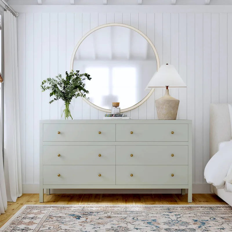 Commode large en bois Nora à 6 tiroirs-11