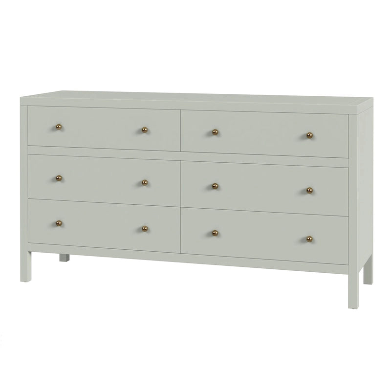 Commode large en bois Nora à 6 tiroirs-12
