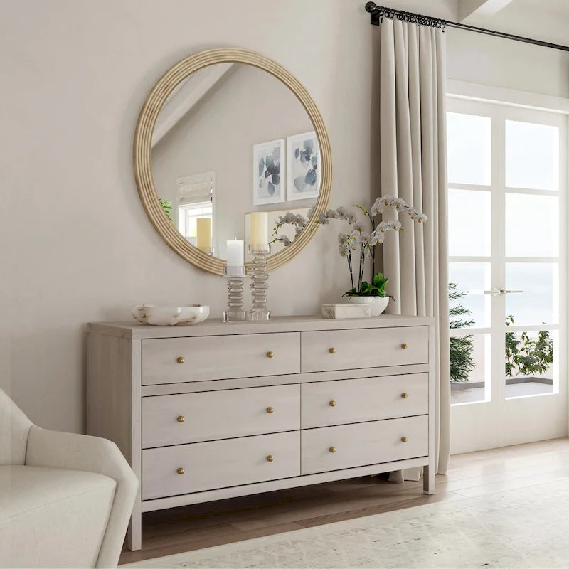 Commode large en bois Nora à 6 tiroirs-16