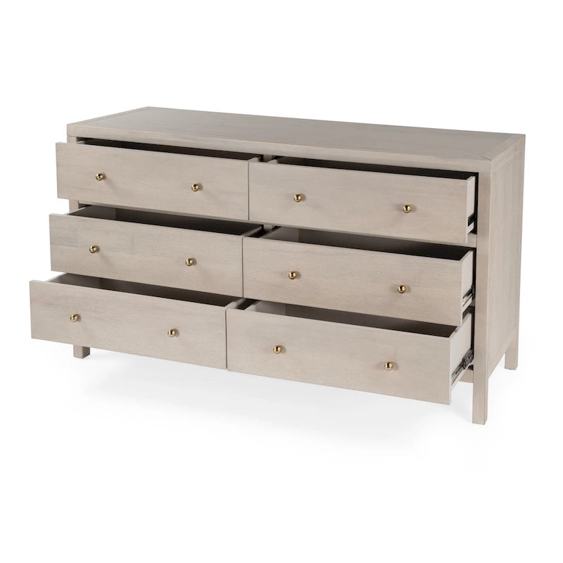 Commode large en bois Nora à 6 tiroirs-18