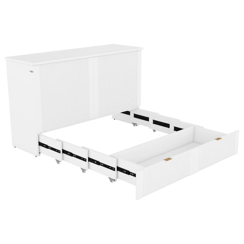 Lit escamotable Queen Size avec tiroir et prises électriques-8