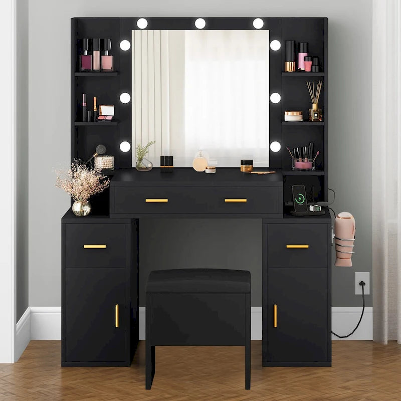 Meuble-lavabo Moasis avec prises intégrées et miroir éclairé - 55,1 cm H x 43,3 cm P x 15,74 cm l-8
