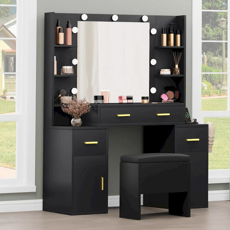 Meuble-lavabo Moasis avec prises intégrées et miroir éclairé - 55,1 cm H x 43,3 cm P x 15,74 cm l-10