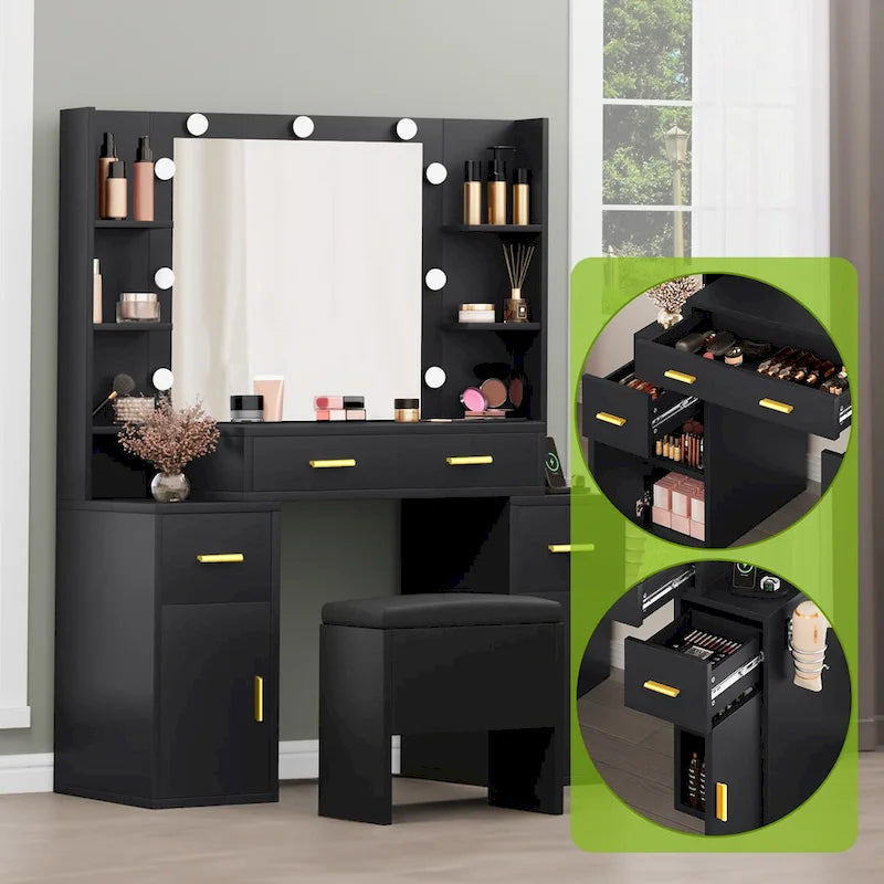 Meuble-lavabo Moasis avec prises intégrées et miroir éclairé - 55,1 cm H x 43,3 cm P x 15,74 cm l-11