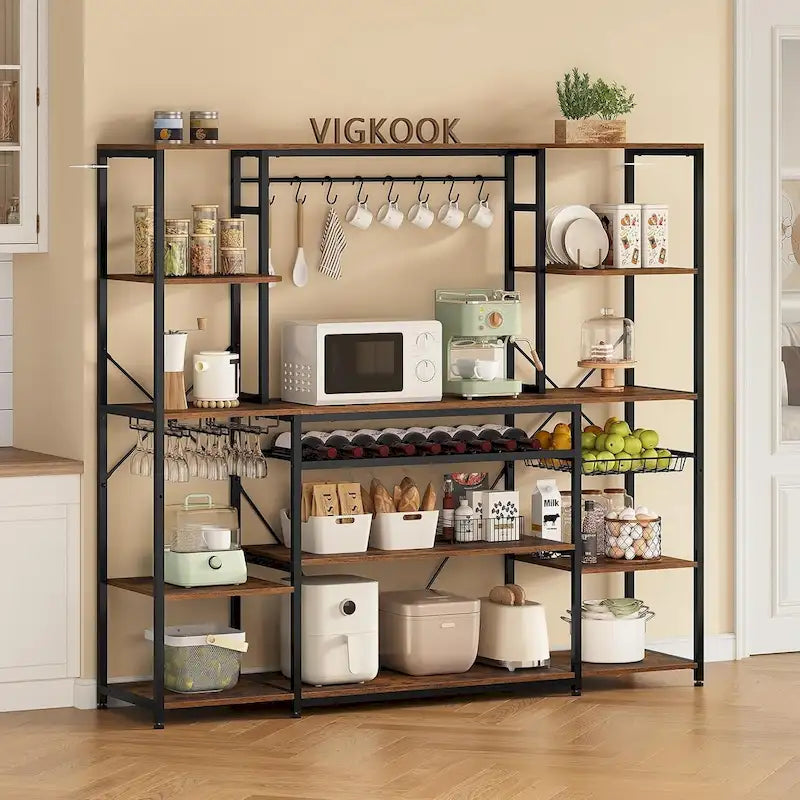 Étagère de rangement pour bar à café et à vin-16