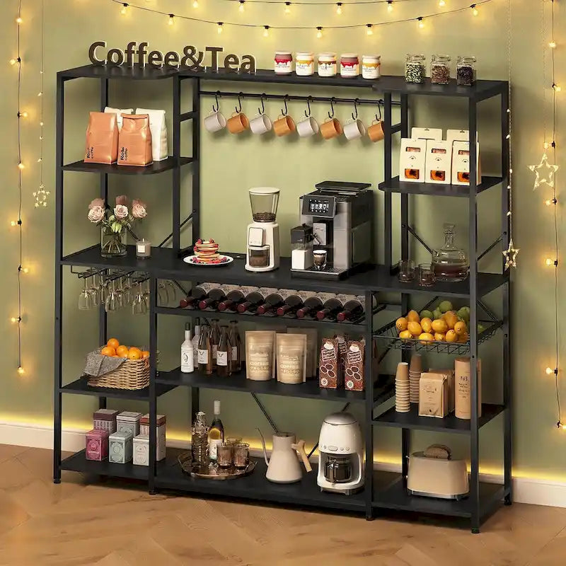 Étagère de rangement pour bar à café et à vin-7