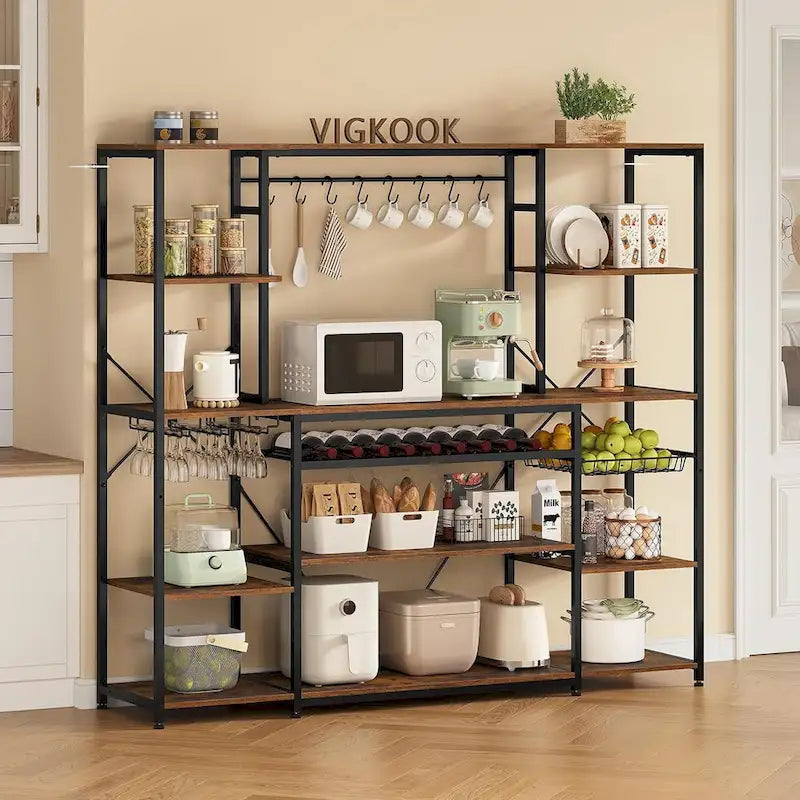 Étagère de rangement pour bar à café et à vin-8