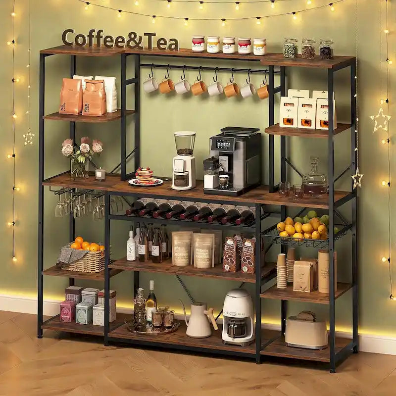 Étagère de rangement pour bar à café et à vin-9