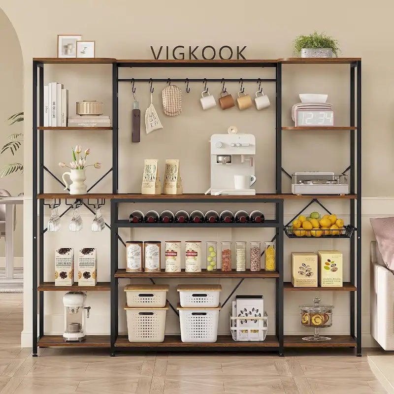 Étagère de rangement pour bar à café et à vin-14