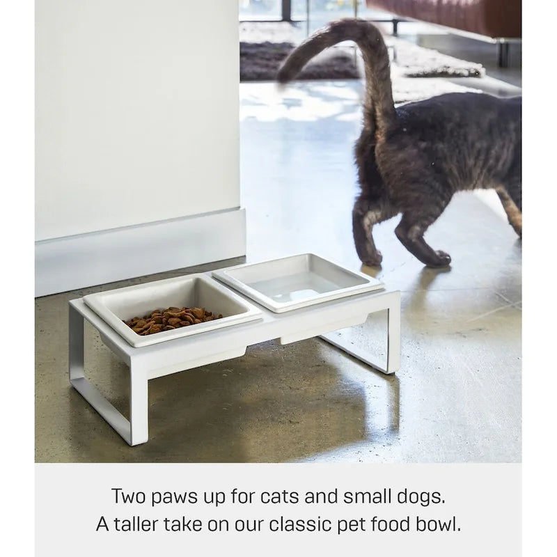 Gamelle Yamazaki Home pour animaux de compagnie - Deux modèles, acier et céramique, haute, 300 ml par gamelle