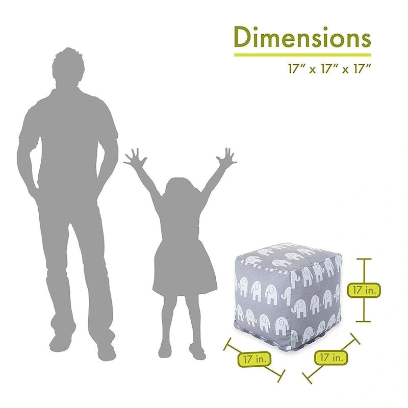 Pouf cube ottoman d'intérieur Ellie de Majestic Home Goods-6
