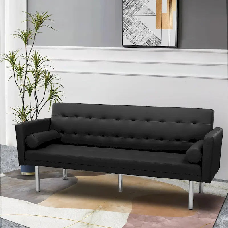 Canapé-lit futon, canapé-lit futon convertible, canapé-lit deux places, méridienne pour salon, appartement, bureau-41