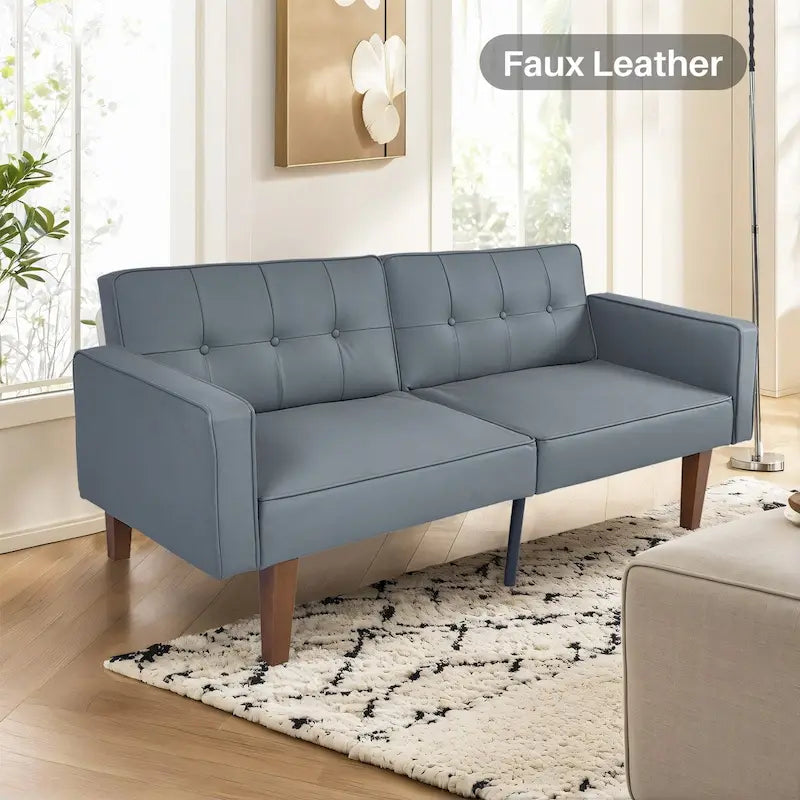 Canapé-lit futon, canapé-lit futon convertible, canapé-lit deux places, méridienne pour salon, appartement, bureau-42