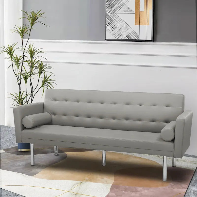 Canapé-lit futon, canapé-lit futon convertible, canapé-lit deux places, méridienne pour salon, appartement, bureau-43