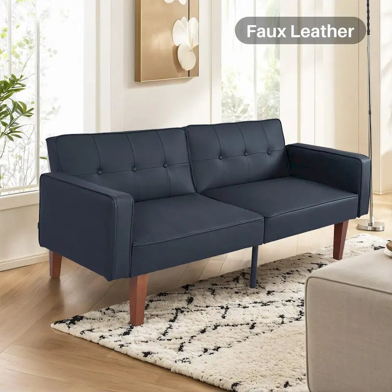 Canapé-lit futon, canapé-lit futon convertible, canapé-lit deux places, méridienne pour salon, appartement, bureau-45