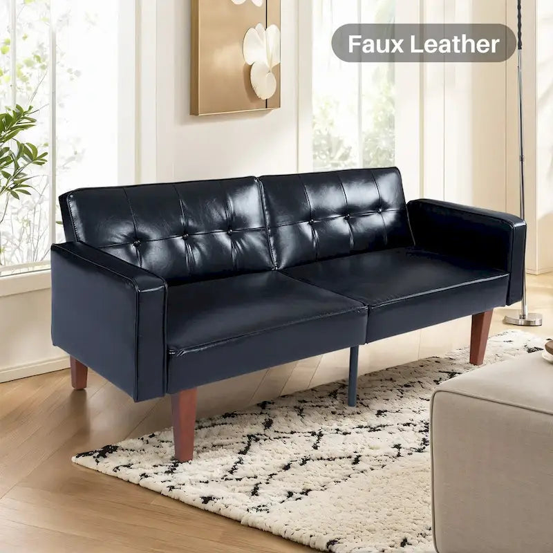 Canapé-lit futon, canapé-lit futon convertible, canapé-lit deux places, méridienne pour salon, appartement, bureau-3