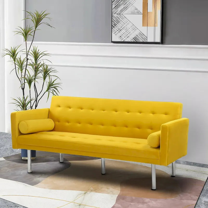Canapé-lit futon, canapé-lit futon convertible, canapé-lit deux places, méridienne pour salon, appartement, bureau-4