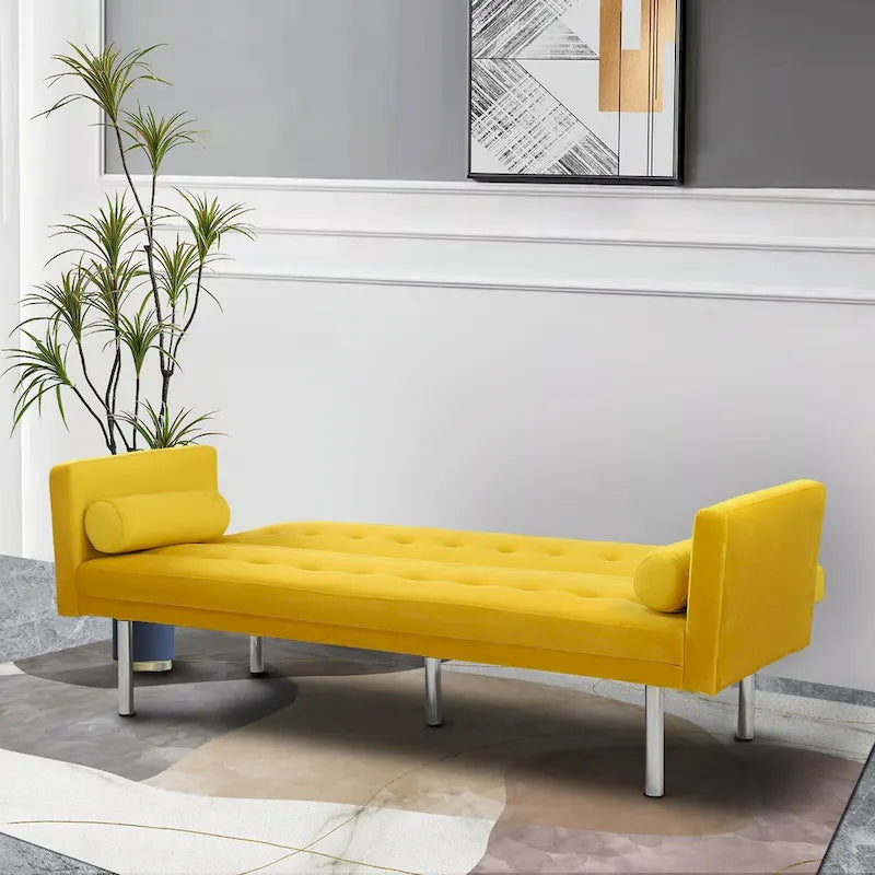 Canapé-lit futon, canapé-lit futon convertible, canapé-lit deux places, méridienne pour salon, appartement, bureau-6