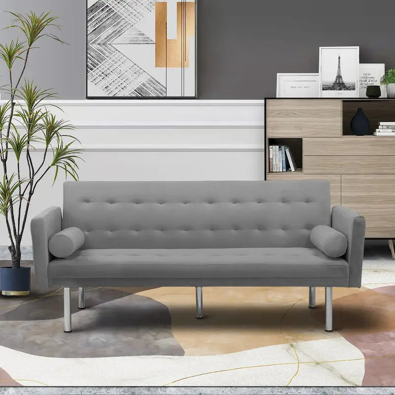 Canapé-lit futon, canapé-lit futon convertible, canapé-lit deux places, méridienne pour salon, appartement, bureau-14