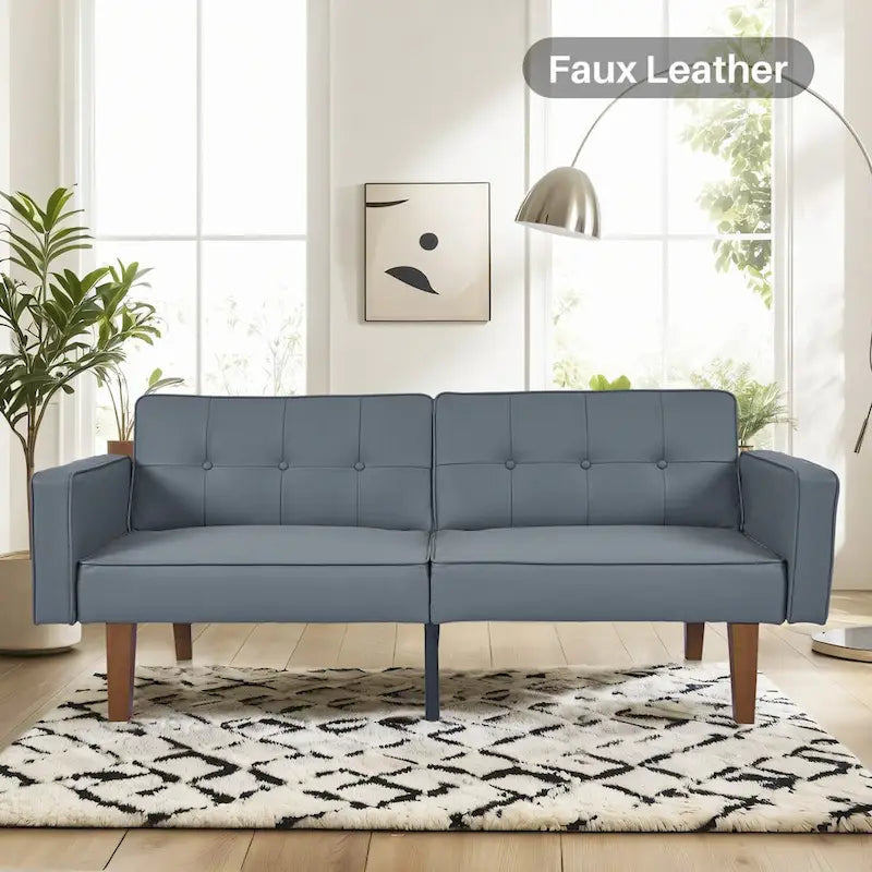 Canapé-lit futon, canapé-lit futon convertible, canapé-lit deux places, méridienne pour salon, appartement, bureau-33