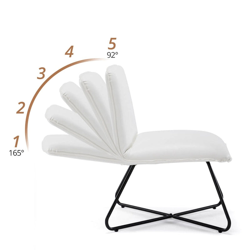 Fauteuil d'appoint style milieu du siècle en similicuir avec dossier réglable, lot de 2 - 80 cm (H) x 56 cm (L) x 60 cm (P)-7