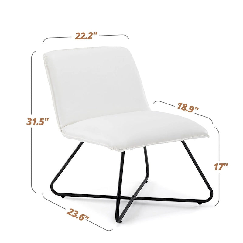 Fauteuil d'appoint style milieu du siècle en similicuir avec dossier réglable, lot de 2 - 80 cm (H) x 56 cm (L) x 60 cm (P)-8