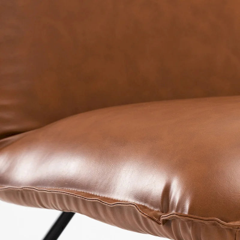 Fauteuil d'appoint style milieu du siècle en similicuir avec dossier réglable, lot de 2 - 80 cm (H) x 56 cm (L) x 60 cm (P)-14