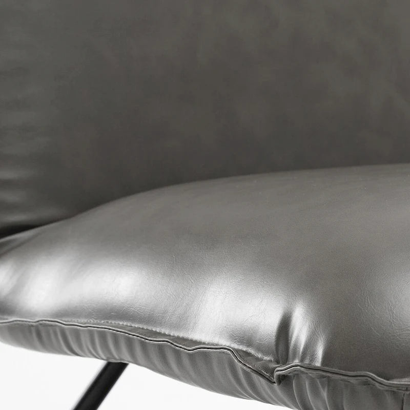 Fauteuil d'appoint style milieu du siècle en similicuir avec dossier réglable, lot de 2 - 80 cm (H) x 56 cm (L) x 60 cm (P)-18
