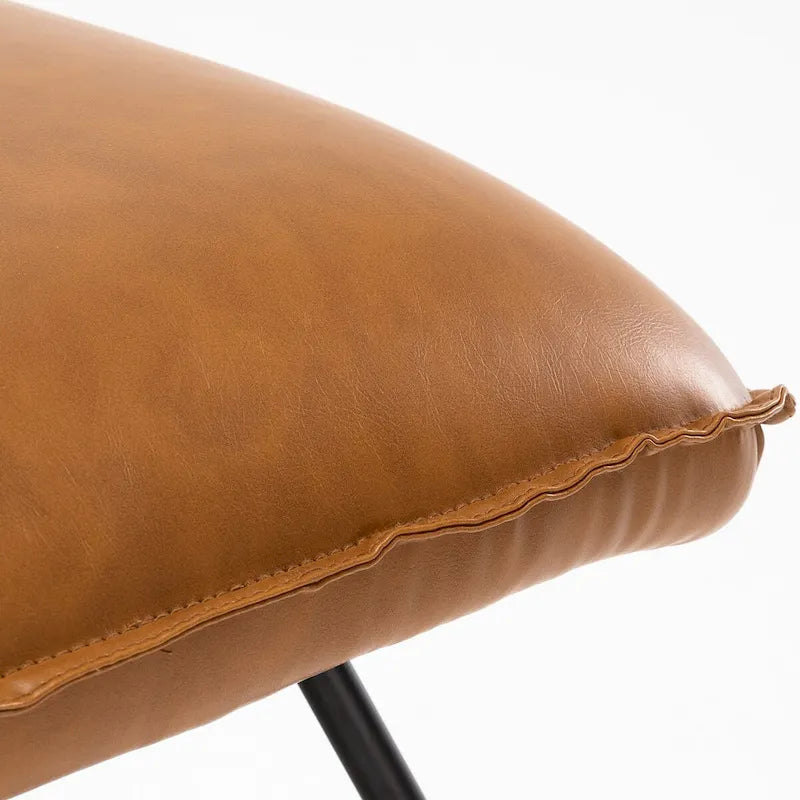 Fauteuil d'appoint style milieu du siècle en similicuir avec dossier réglable, lot de 2 - 80 cm (H) x 56 cm (L) x 60 cm (P)-28