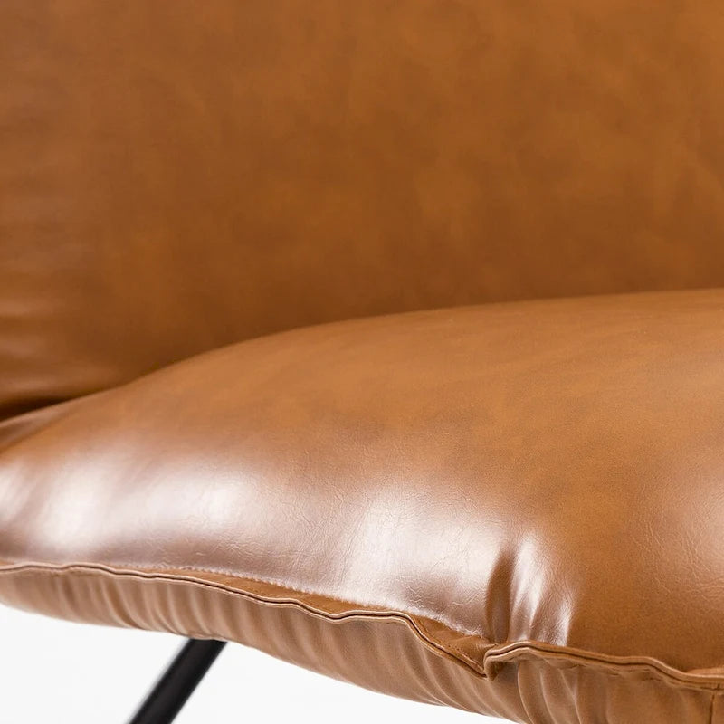 Fauteuil d'appoint style milieu du siècle en similicuir avec dossier réglable, lot de 2 - 80 cm (H) x 56 cm (L) x 60 cm (P)-29