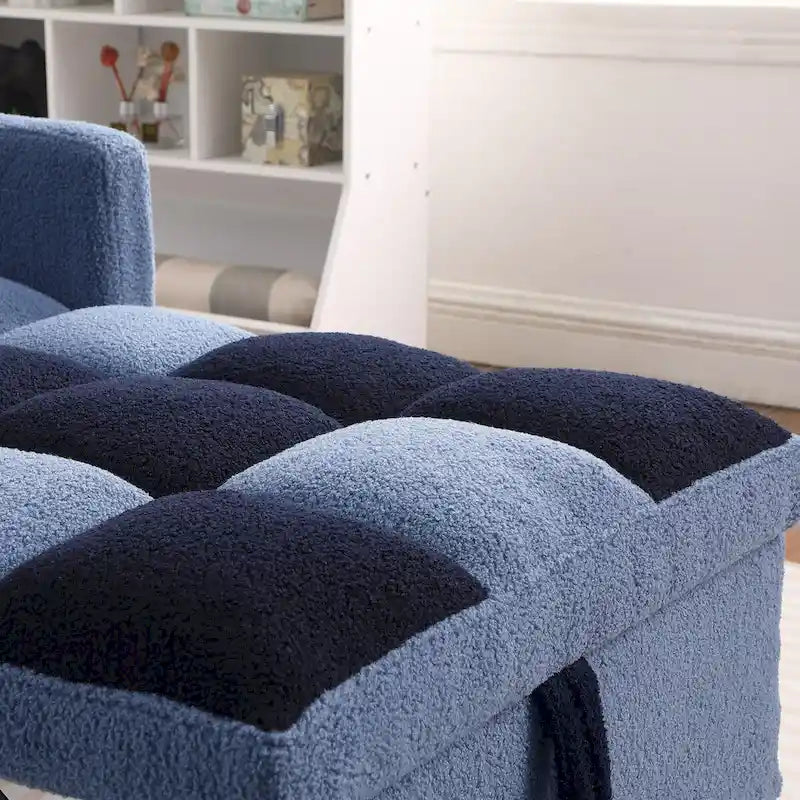 Fauteuil-lit convertible 3 en 1, canapé simple (noir et blanc)-15