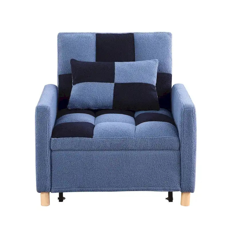 Fauteuil-lit convertible 3 en 1, canapé simple (noir et blanc)-17