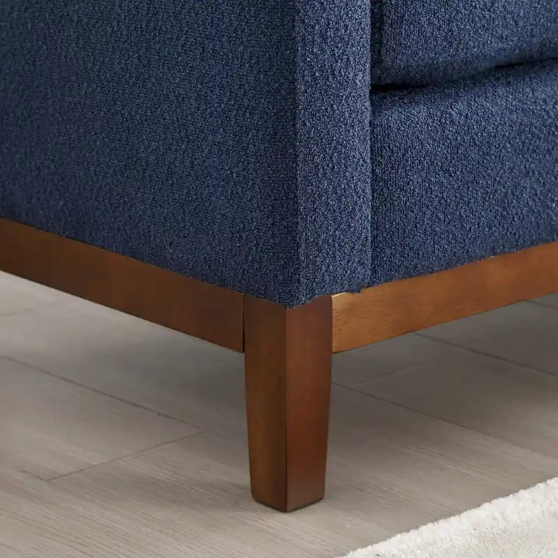 Banc rembourré avec pieds en bois-20