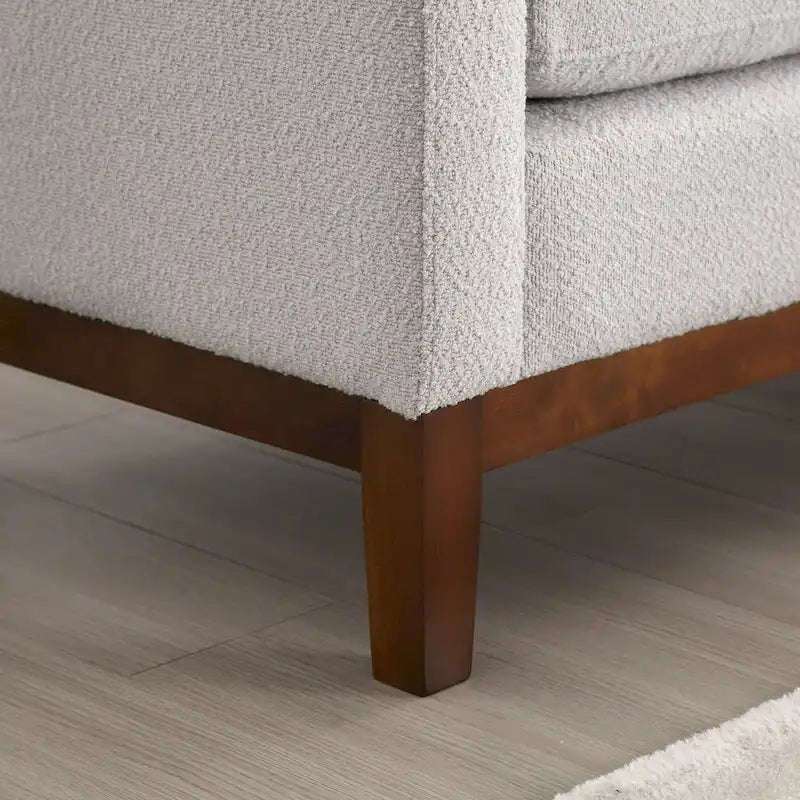 Banc rembourré avec pieds en bois-23