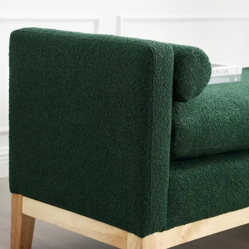 Banc rembourré avec pieds en bois-25
