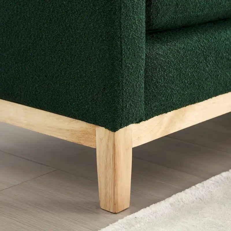 Banc rembourré avec pieds en bois-26